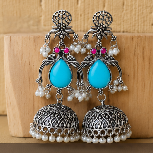 Traditional Ethnic Jhumka Earrings - Image 2