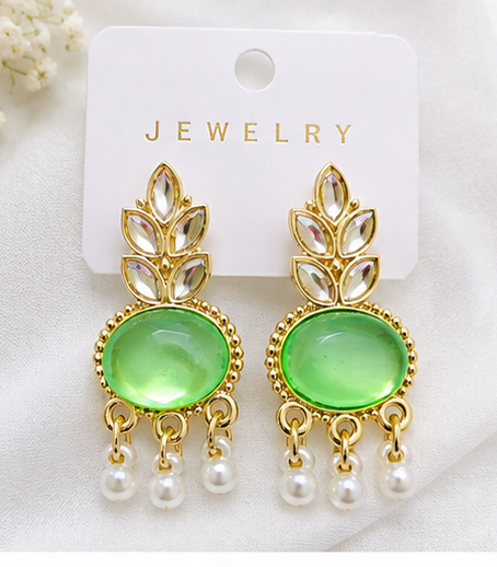 Elegant Gold-Plated Pearl Drop Stud Earrings - Image 8