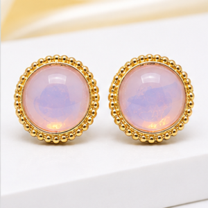 Elegant Gold-Tone Round Stud