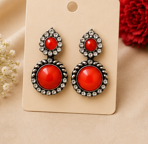 Elegant Oxidized Stone Stud - Image 5