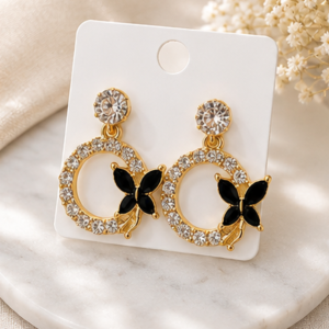 Gold Plated Butterfly Hoop Earrings for Women